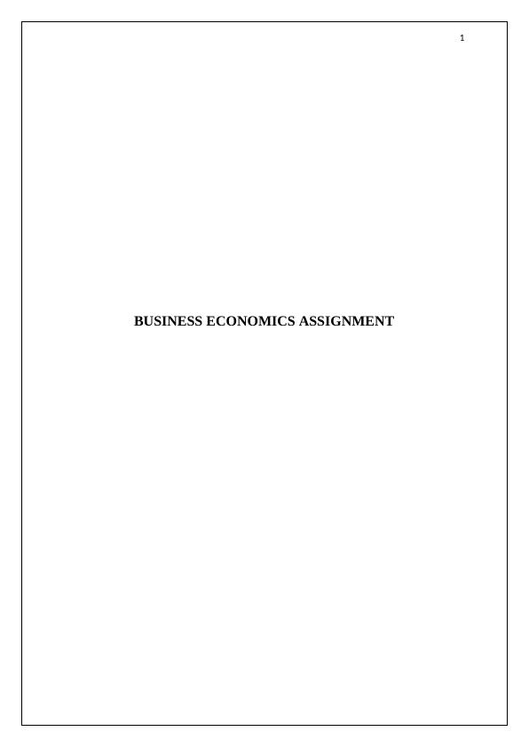 Business Economics Assignment_1