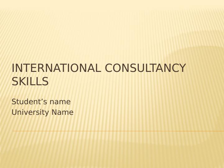 International Consultancy Skills | PPT_1