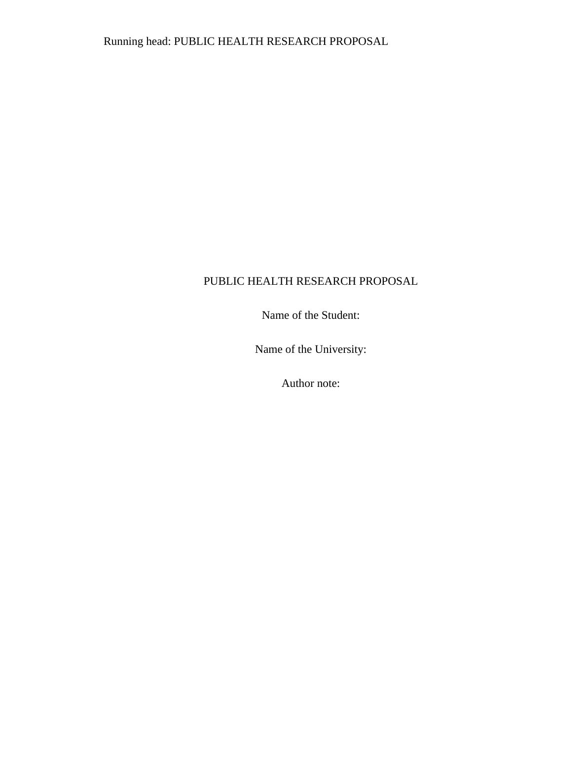 research proposal for public health