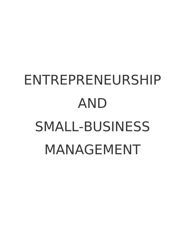 Assignment on Entrepreneurship and Small Business Management_1