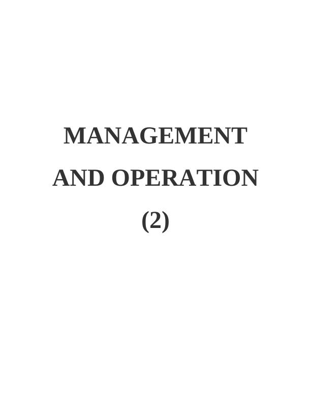 Management and Operation Starbucks - Essay_1