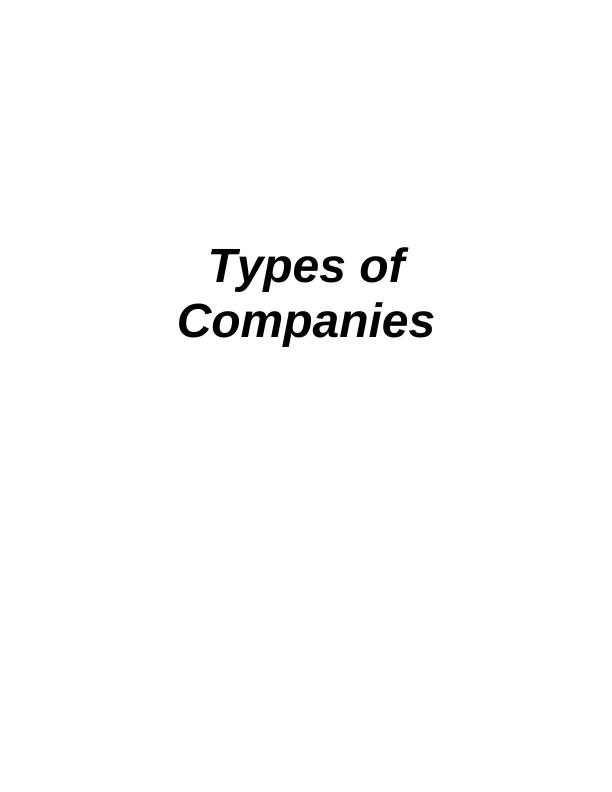 Types of Companies and Their Characteristics