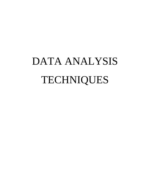 Data Analysis Techniques Assignment_1