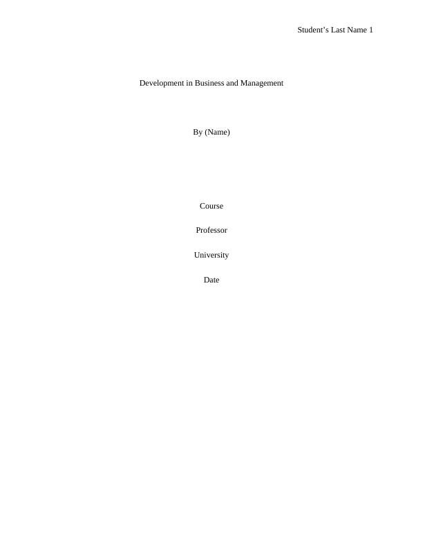 Assignment on Development in Business and Management_1