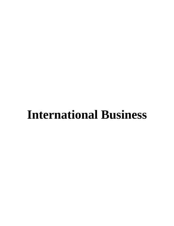 International Business Assignment - McDonald's and Yum Brands_1