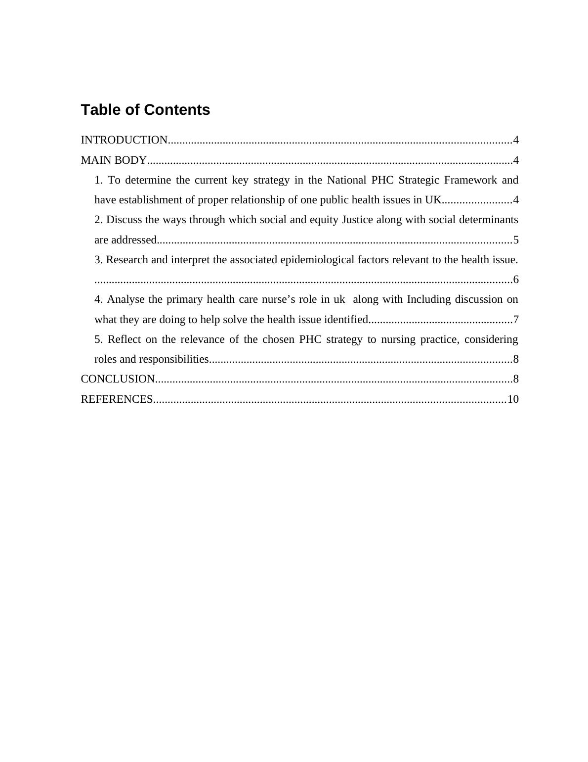 Primary Health Care: National PHC Strategic Framework, Social Determinants, Epidemiological Factors, Nurse's Role, Relevance to Nursing Practice_3