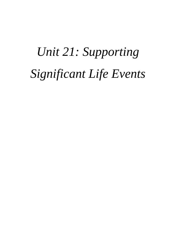 Unit 21: Supporting Significant Life Events_1