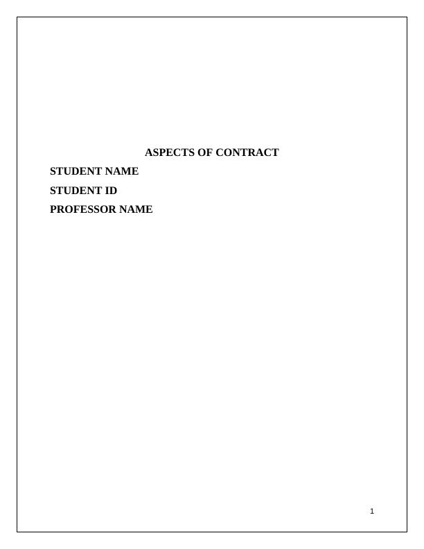 Aspects of Contract_1