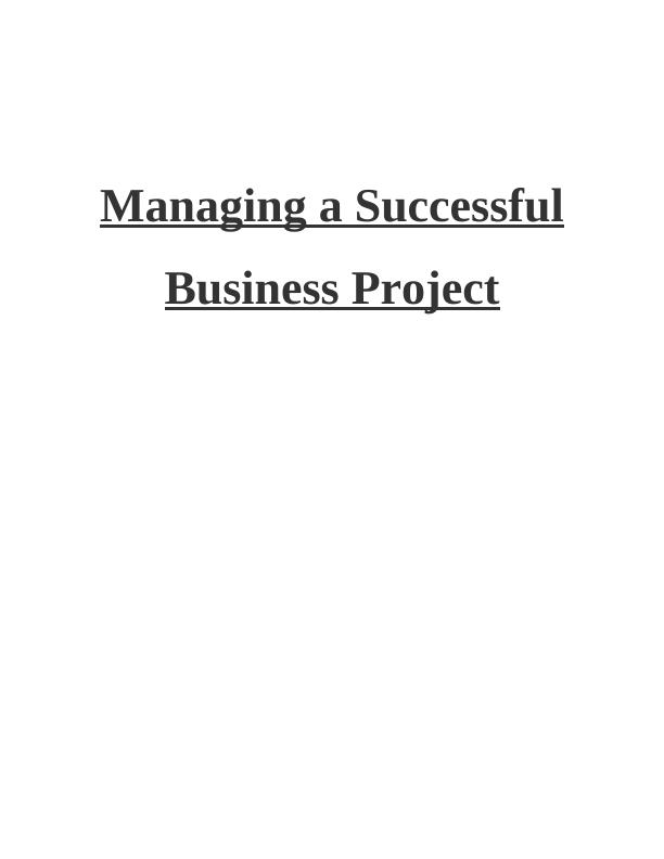 Managing a Successful Business Project - ASOS Assignment_1