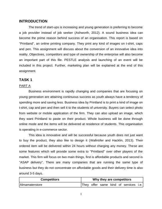 Assignment on Conversion of Innovative Idea into Reality : Report on Printland_4