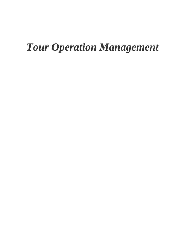 Tour Operation Management - Report_1