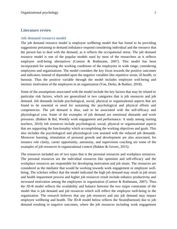 The Organizational Psychology Case Study 2022