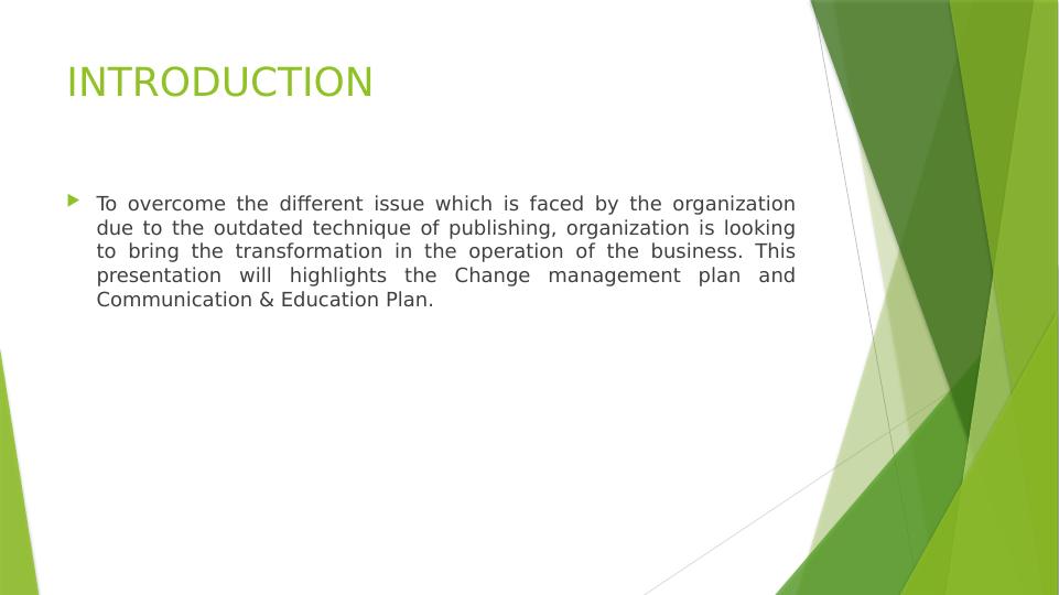 Operational Change: Change Management Plan and Communication & Education Plan_2