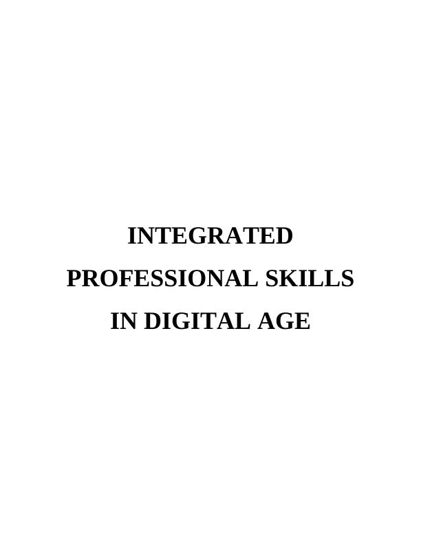 Integrated Professional Skill in Digital Age | Assignment_1