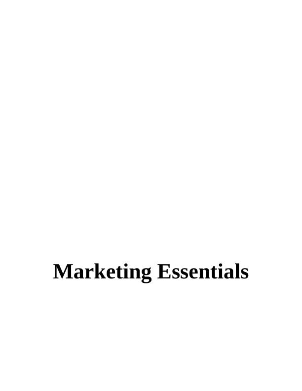 Marketing Essentials - Assignment_1
