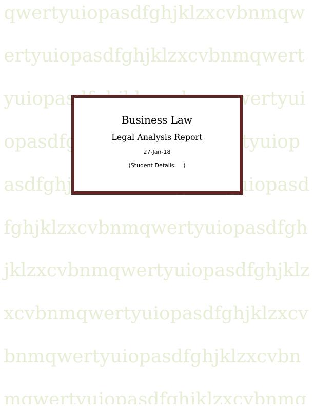 Business Law Legal Analysis Report_1