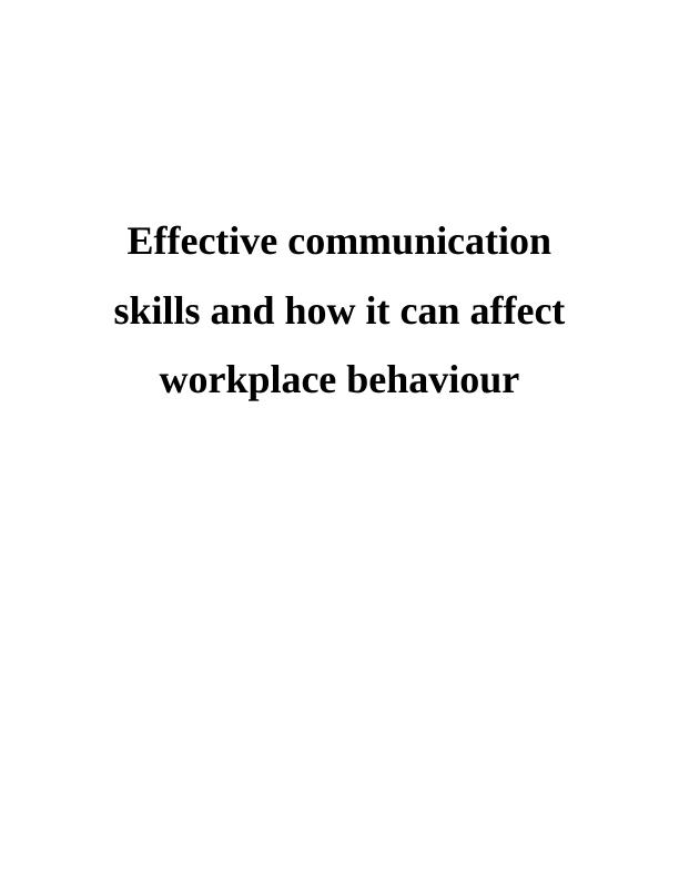 Effective Communication Skills : PDF_1