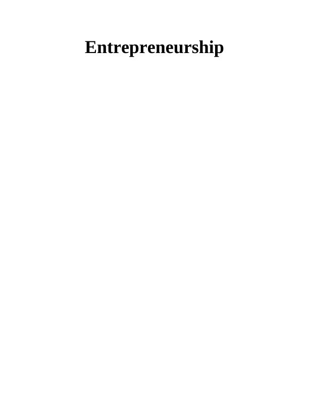 (Solution) Entrepreneurship Assignment_1