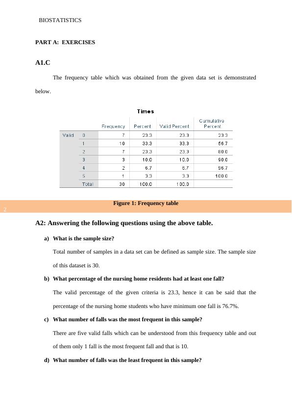 Biostatistics Question and Answer