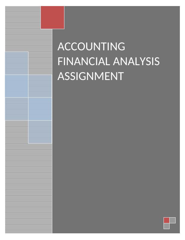 Financial Accounting and Analysis: Assignment_1
