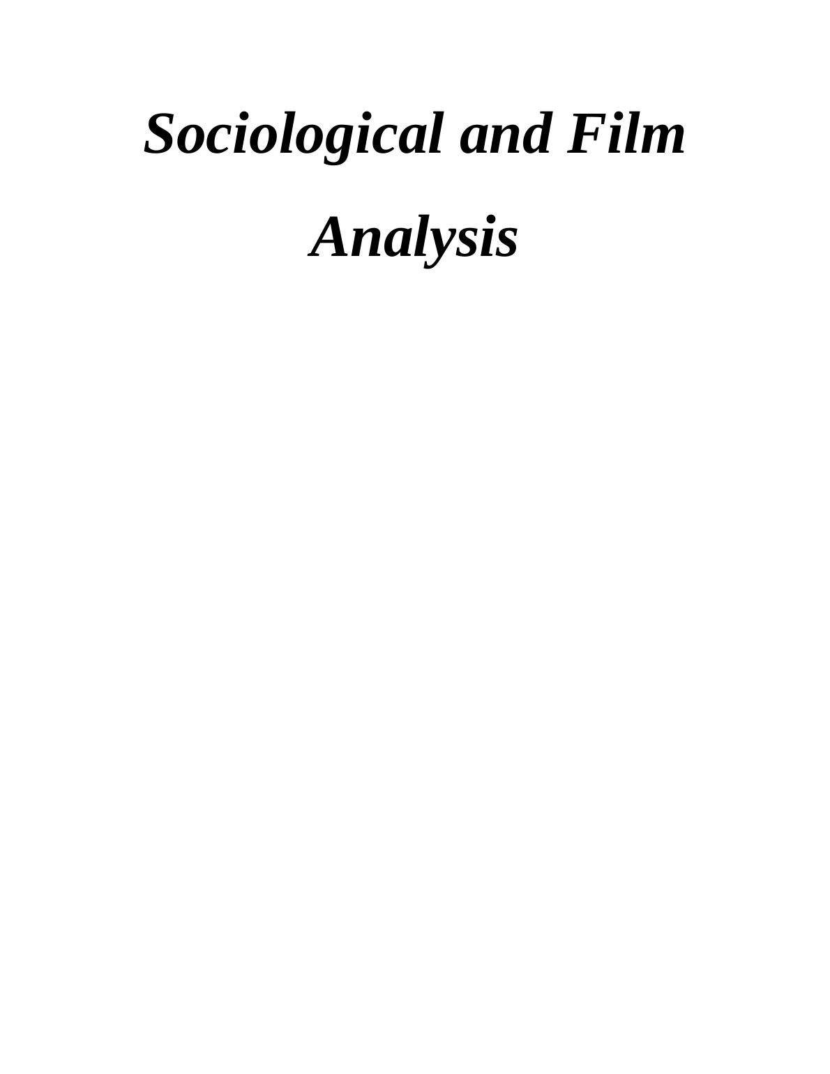 Sociological and Film Analysis_1