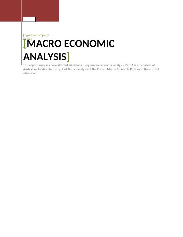 Assignment Macroeconomic Analysis_1