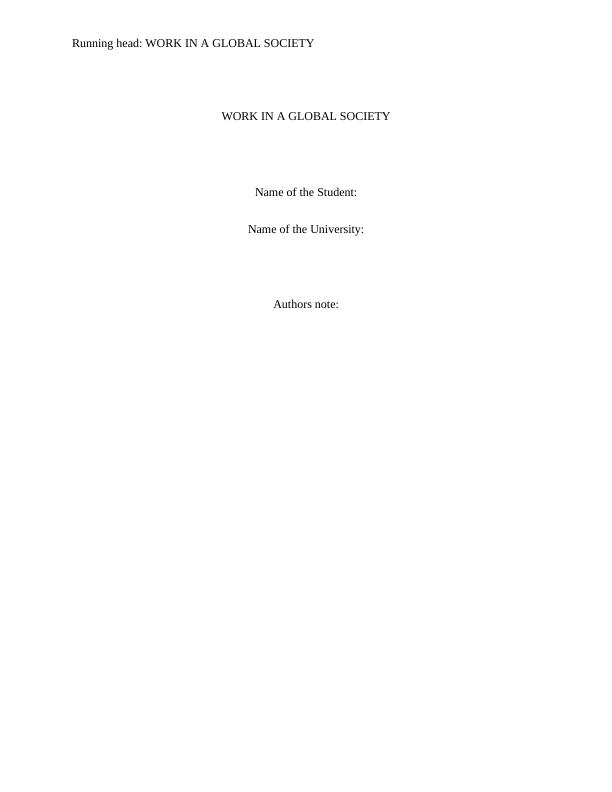 IFYP0014 - Work in Global Society - Essay_1