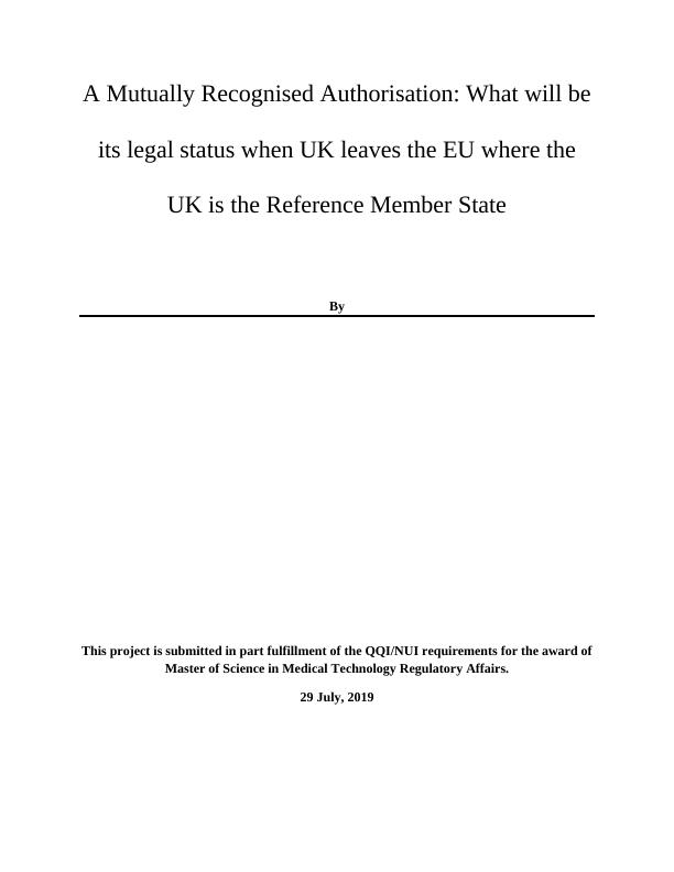 Legal Status of Mutually Recognised Authorisation after Brexit_1