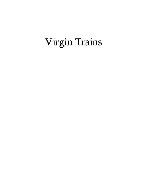 Service Marketing Management Report - Virgin Trains_1