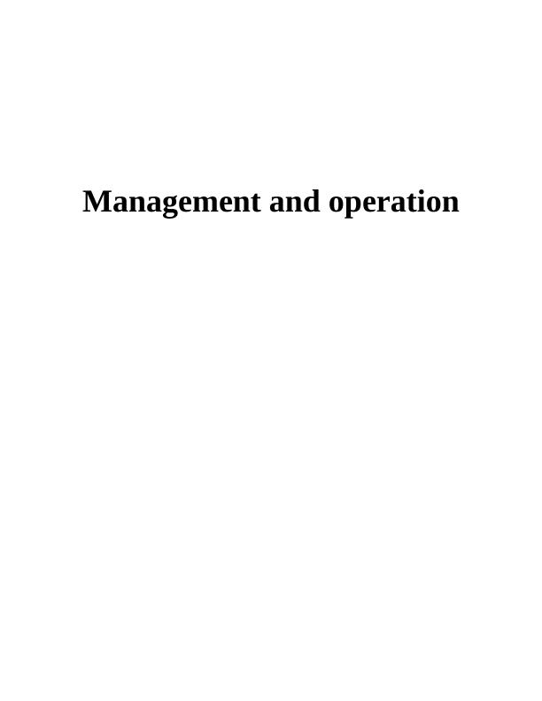 Management and Operation of Ford : Report_1