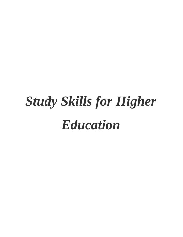 study skills for higher education essay