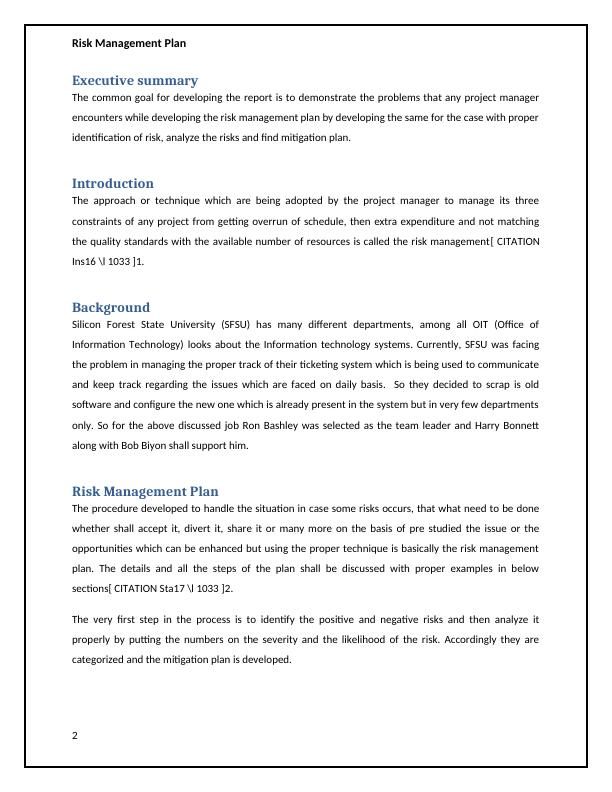 Risk Management Plan | Report_3