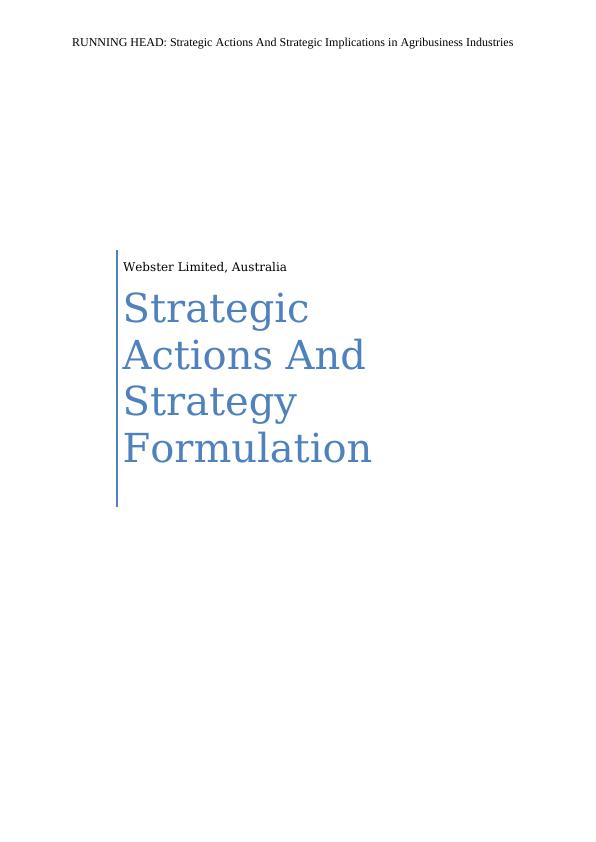 Strategic Actions And Strategic Implications in Agribusiness Industries_1