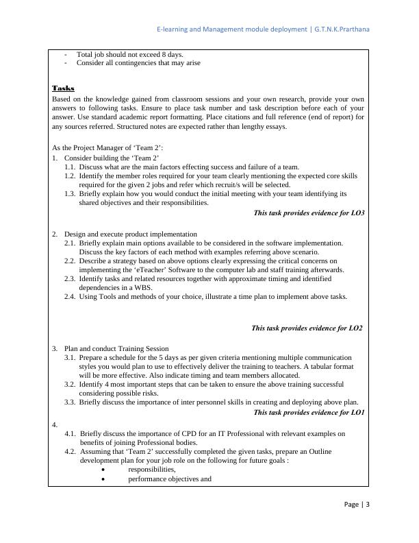 E-learning and Management Module Deployment | G.T.N.K.Prarthana E-learning and Management Module deployment Professional Practice Assignment Report_4