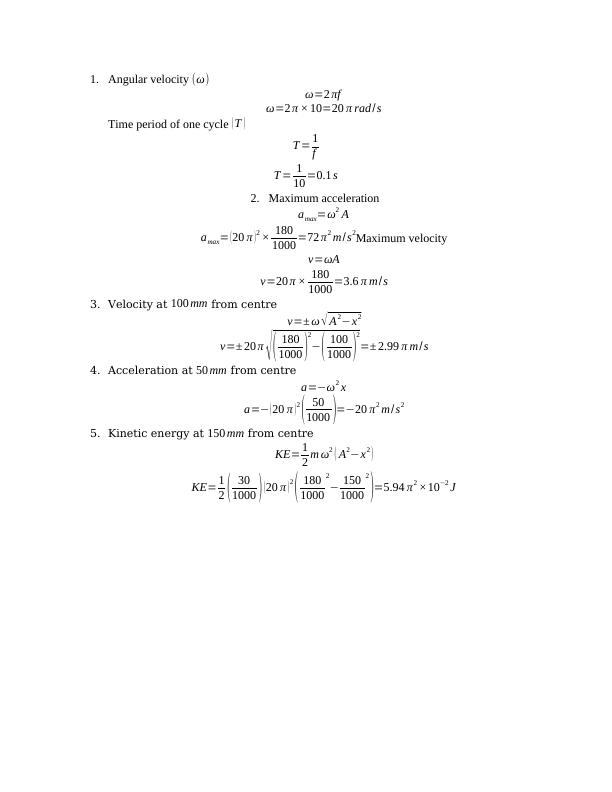 Vibration and Forced Vibration Equations_1