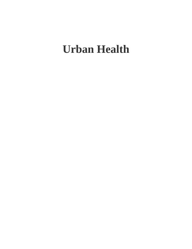 Assignment on Urban Health_1