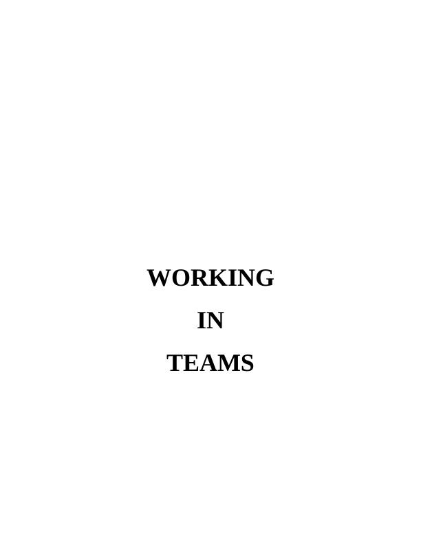Importance of Team Work in Organisation (Doc)_1