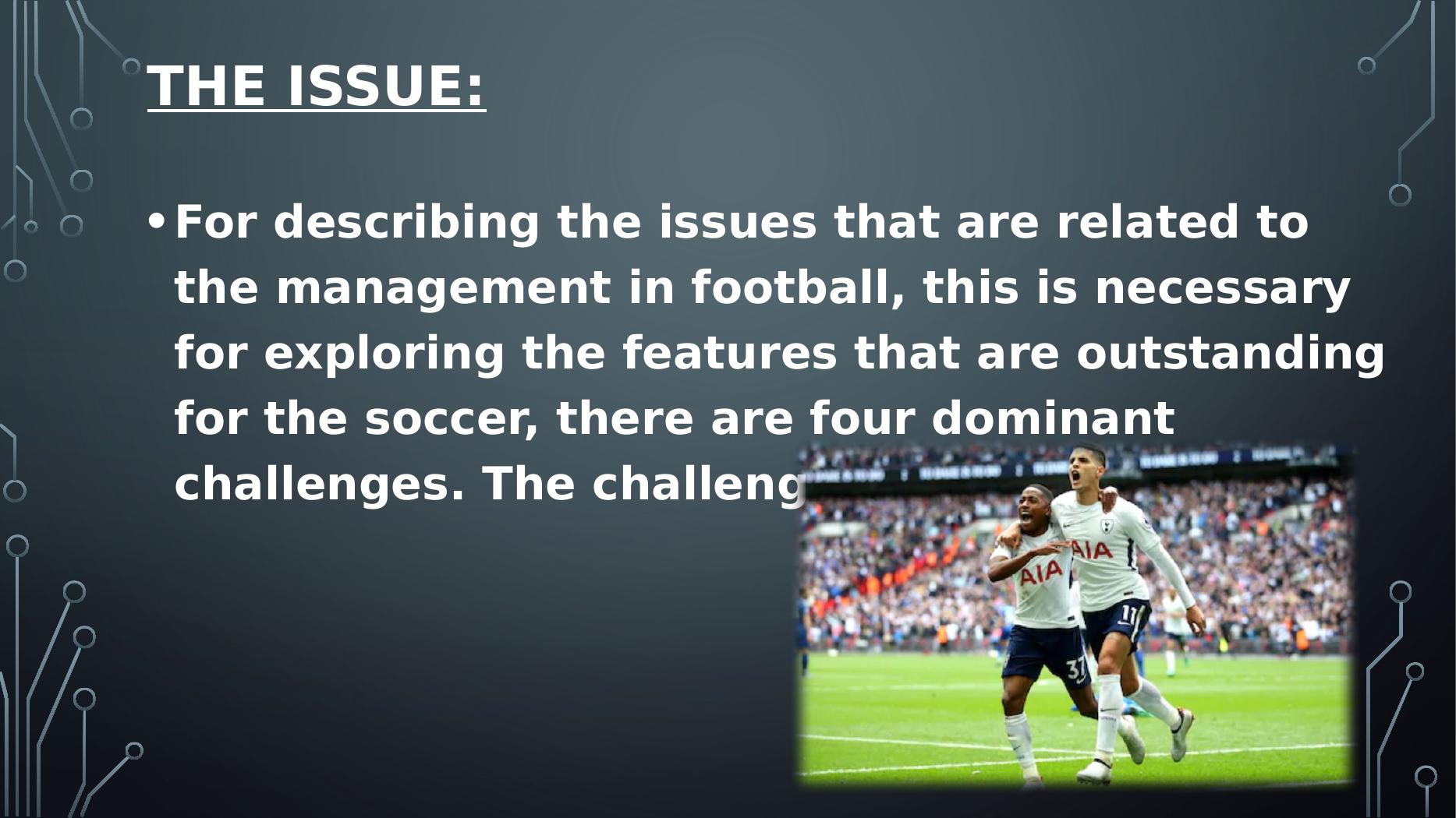 Management Issues in Football Desklib