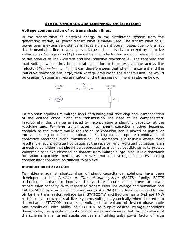 Static Synchronous Compensator (STATCOM) for Voltage Compensation of AC Transmission Lines_1