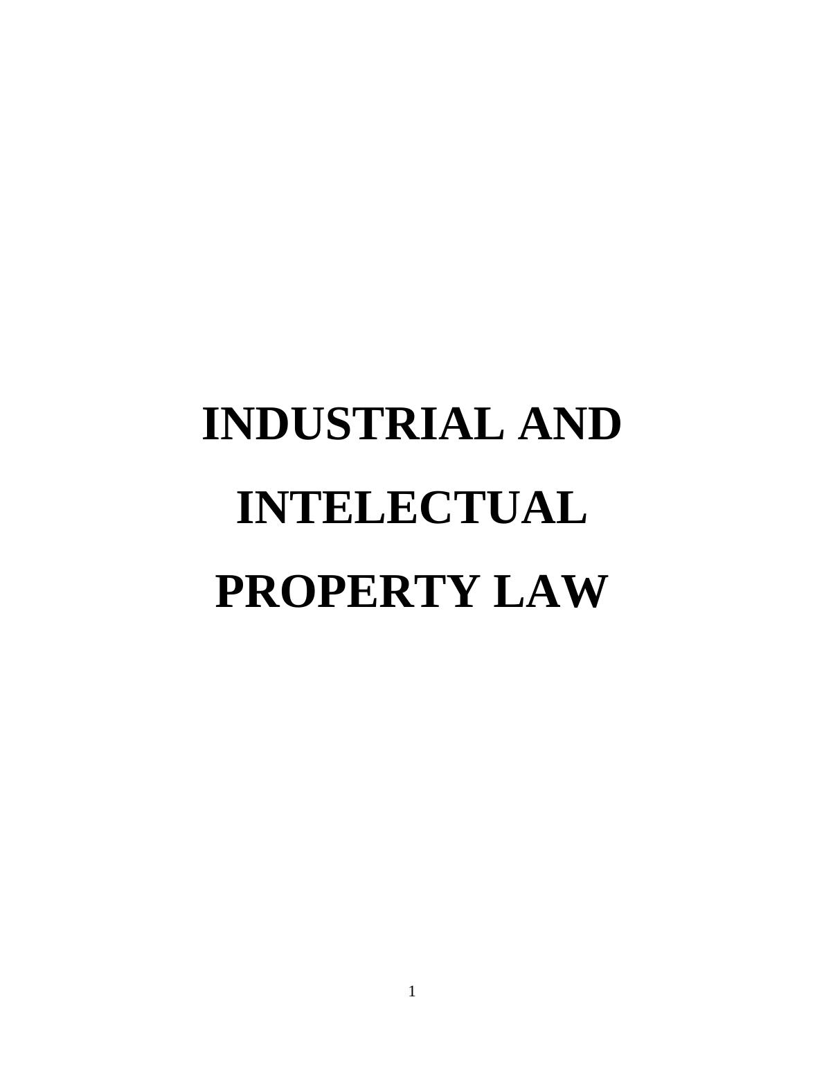 Industrial and Intellectual Property Law_1