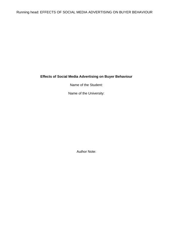 Effects of Social Media Advertising on Buyer Behaviour_1