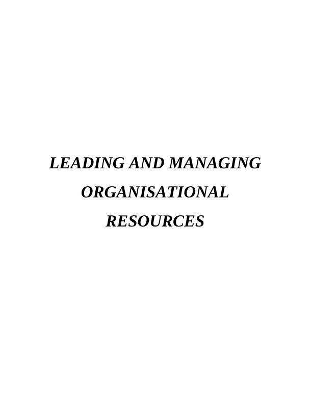 Leading and Managing Organisational Resources PDF_1