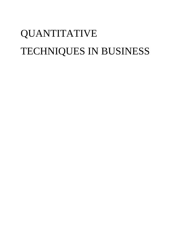 Quantitative Techniques in Business_1