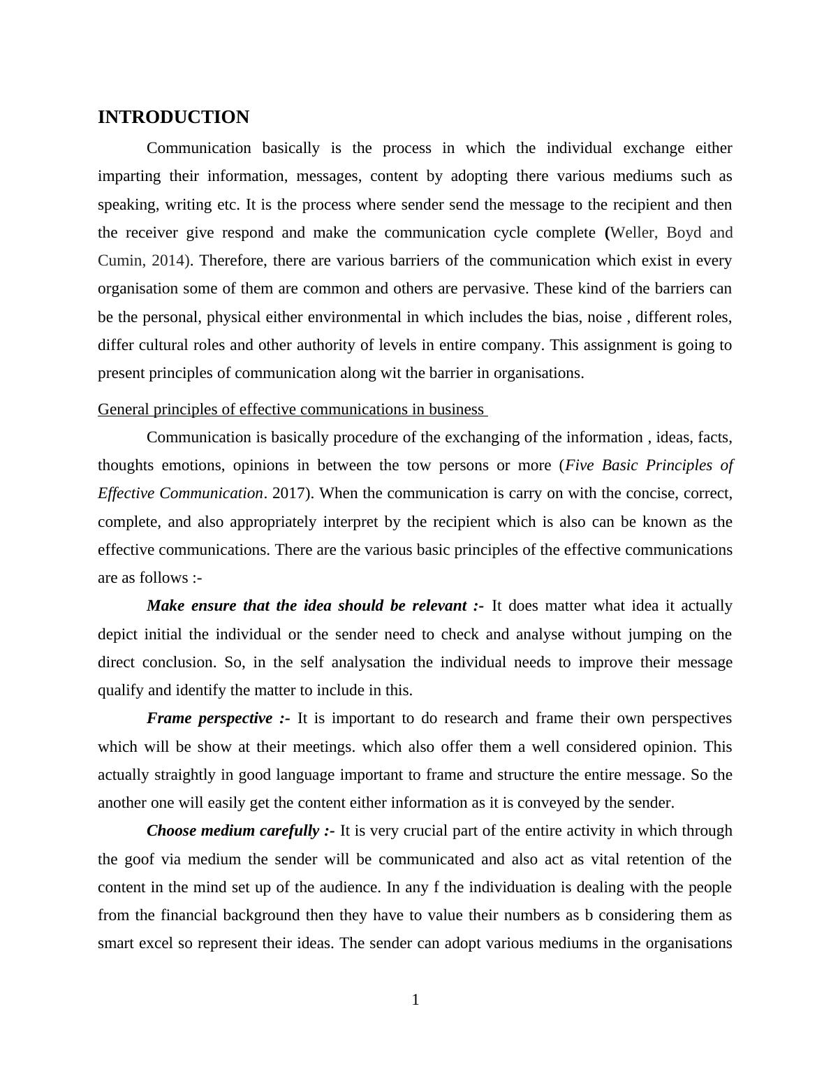 Barriers to Effective Communication Assignment