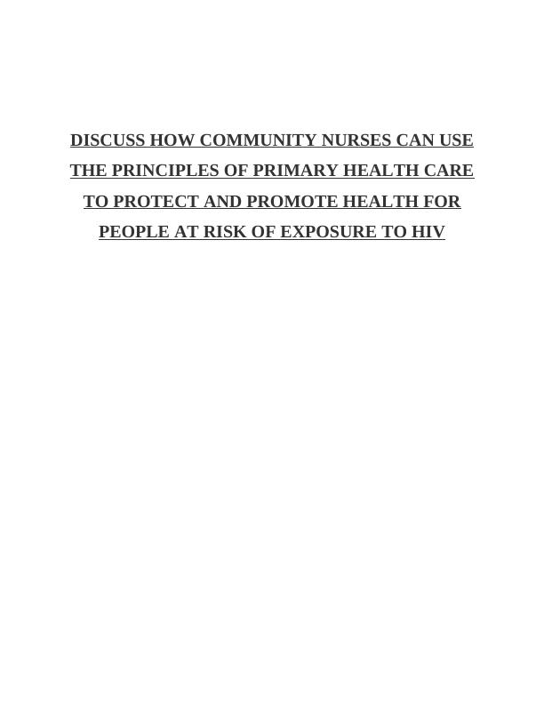 Using the Principles of Primary Health Care to Protect and Promote Human Immunodeficiency_1