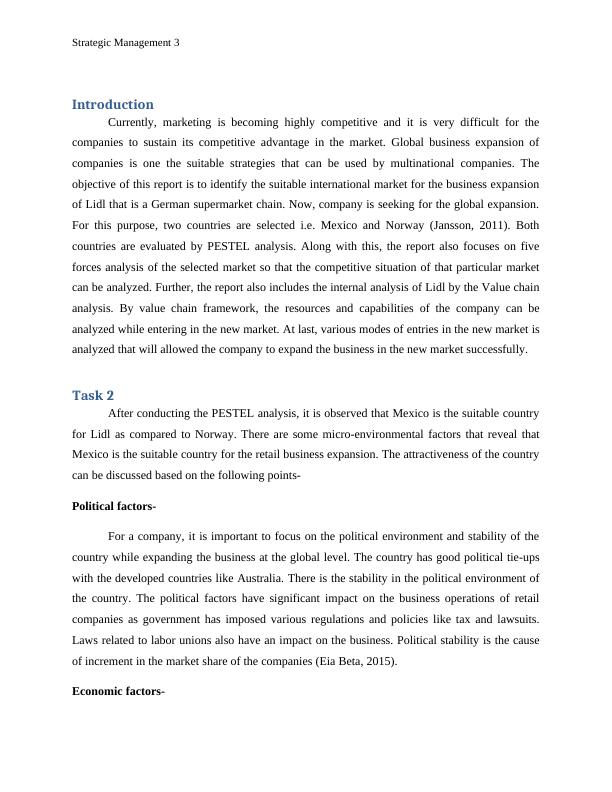 Solved Strategic Management Assignment