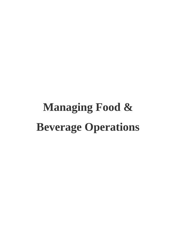 Food Beverage Management Assignment (Doc)_1