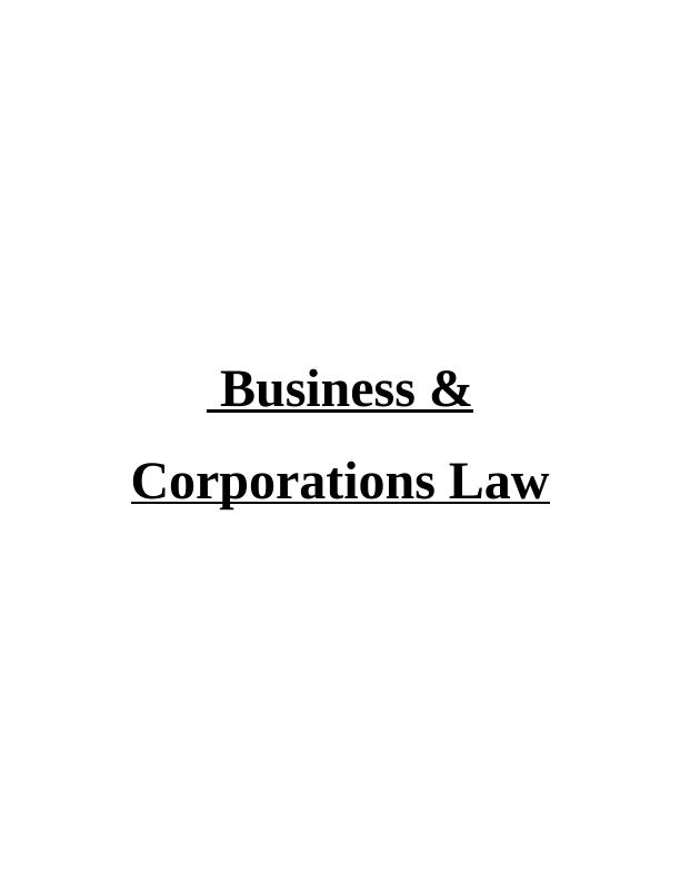 Business & Corporations Law Assignment_1