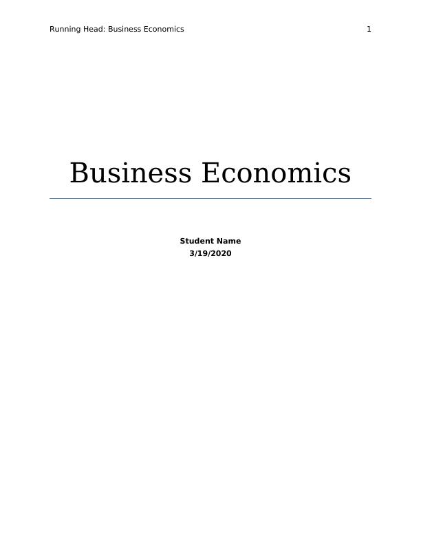Business Economics And Behavioral Models_1