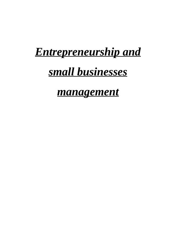 Entrepreneurship and Small Businesses Management_1